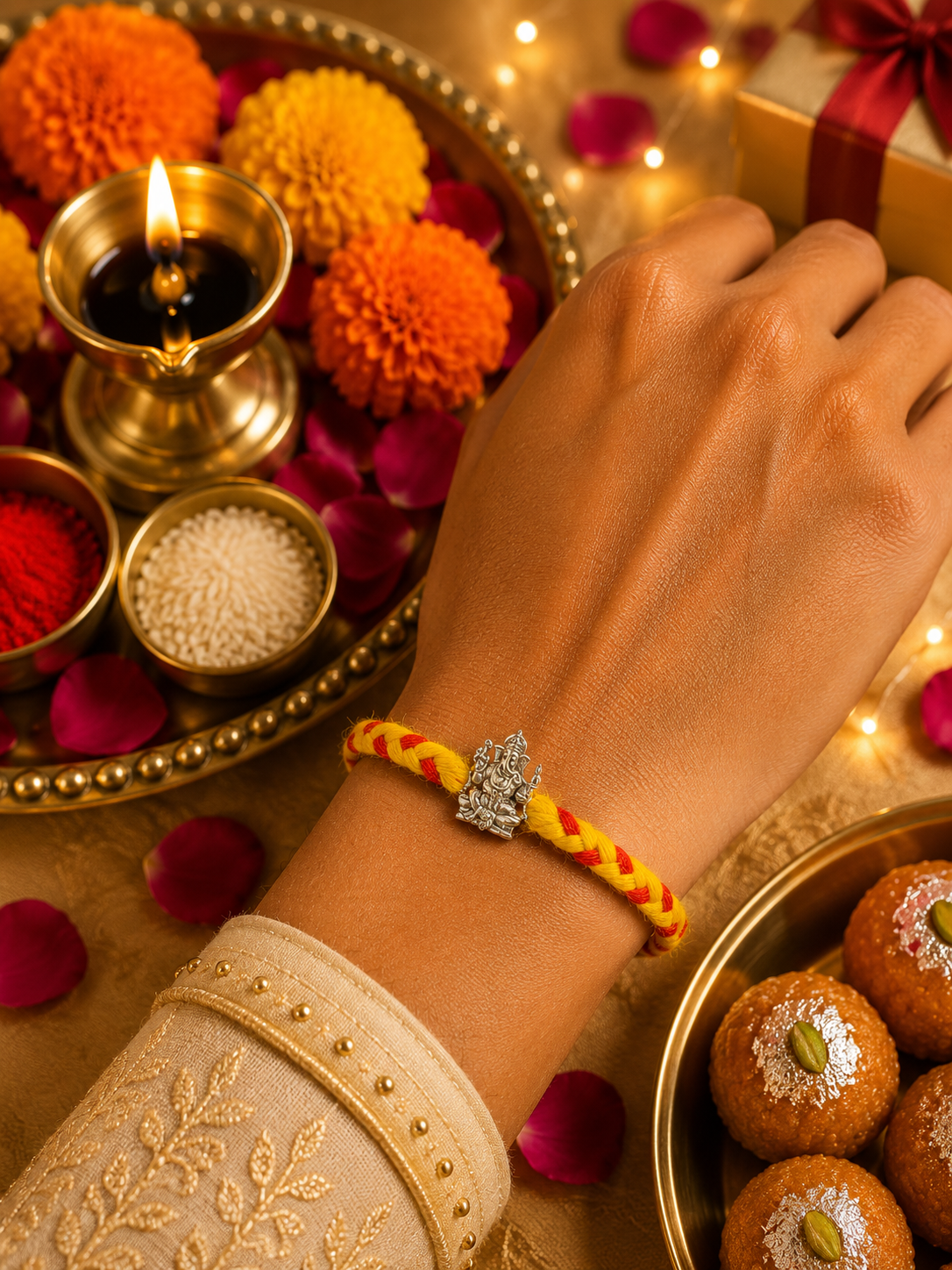 Silver Lord Ganesha Rakhi