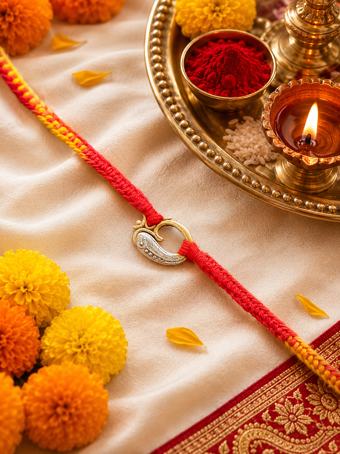 925 Sterling Silver Paisley Rakhi