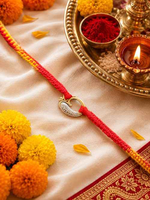 925 Sterling Silver Paisley Rakhi