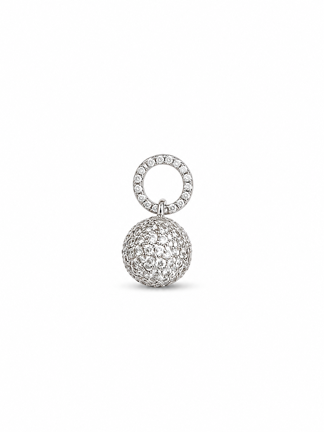 Silver Pavé Ball Charm
