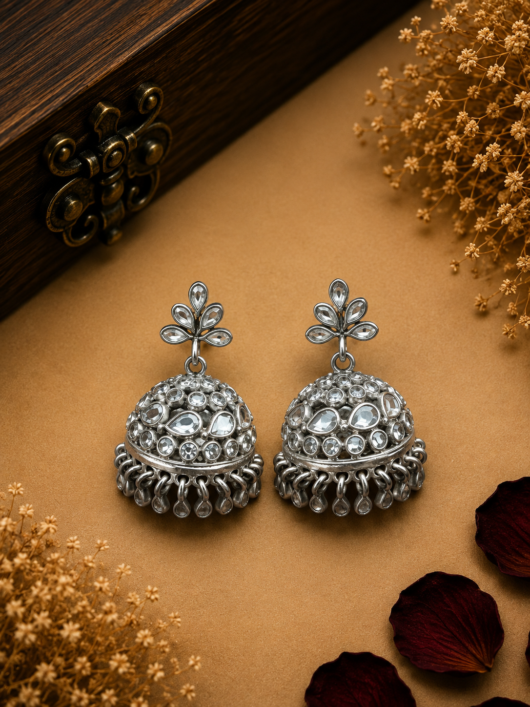 Silver Jhumka Earrings