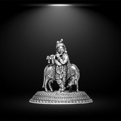 Candrin 925 Krishna With Cow 2D Idol