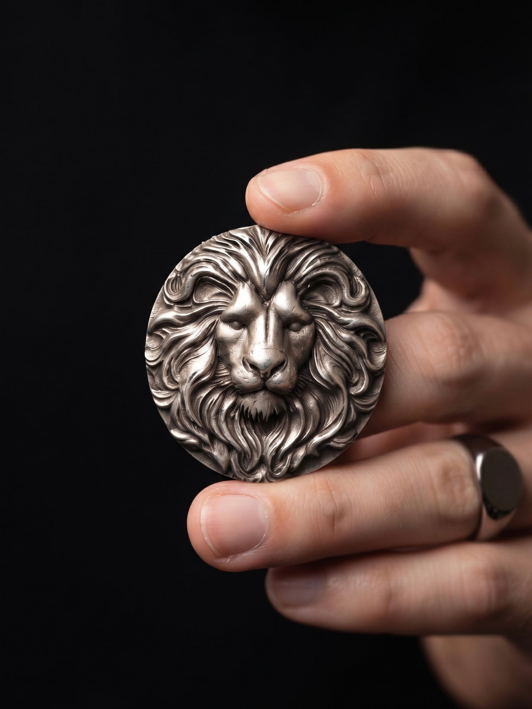 Lion Head Brooch