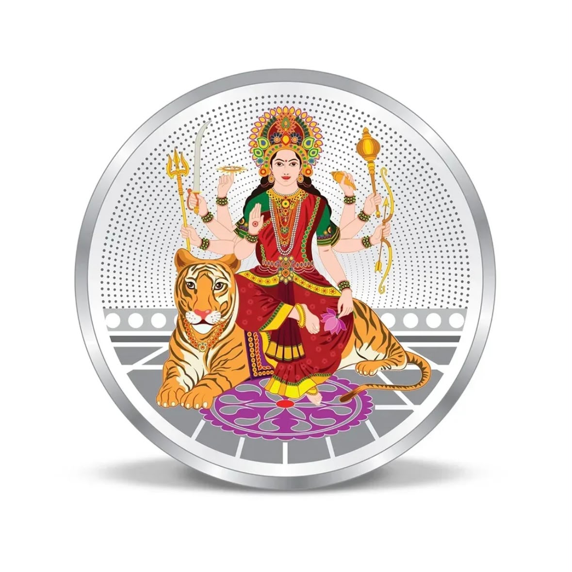 999 pure Silver Maa Durga Coin 10 gm