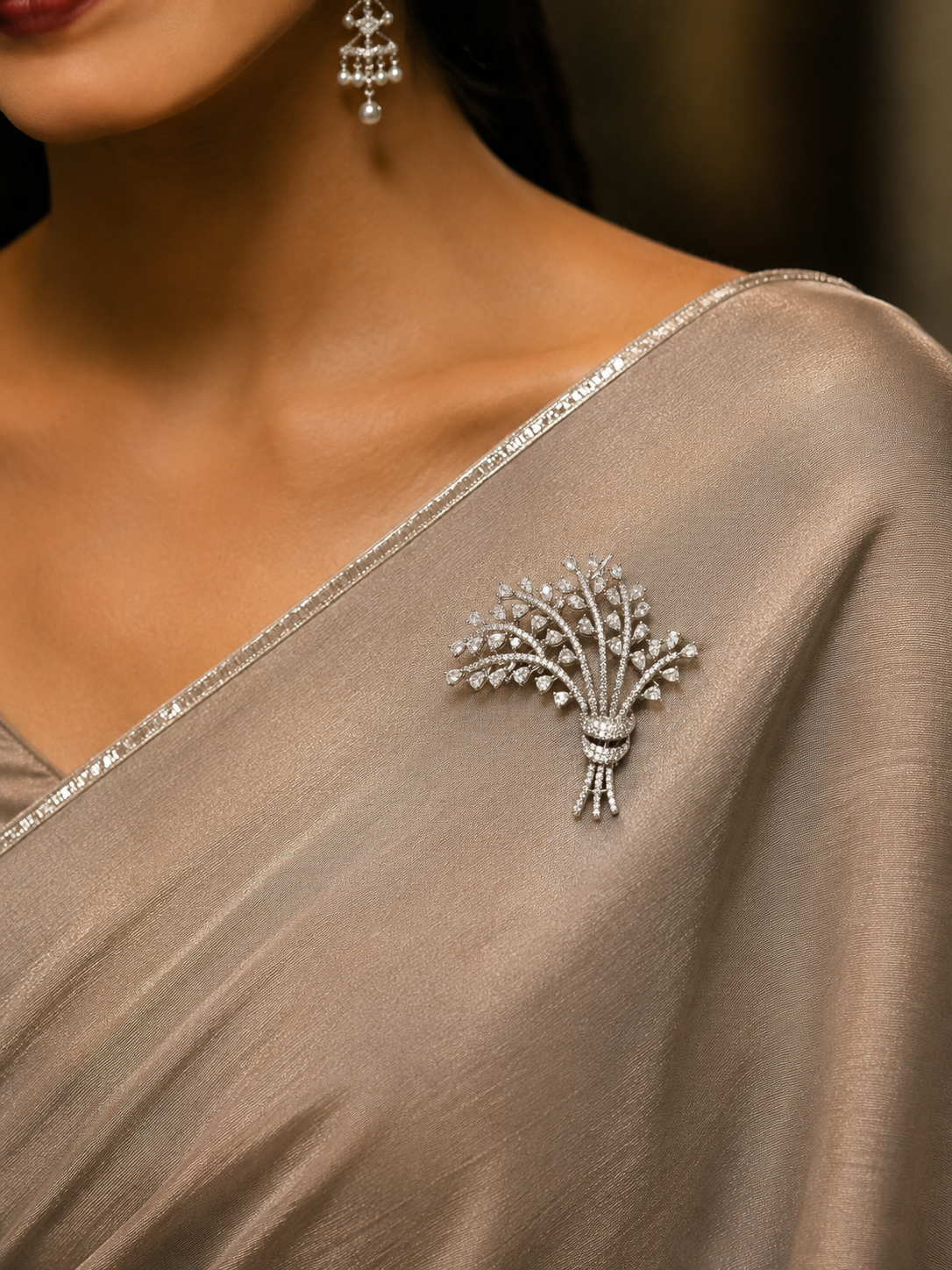 Luxury Crystal Floral Bouquet Brooch