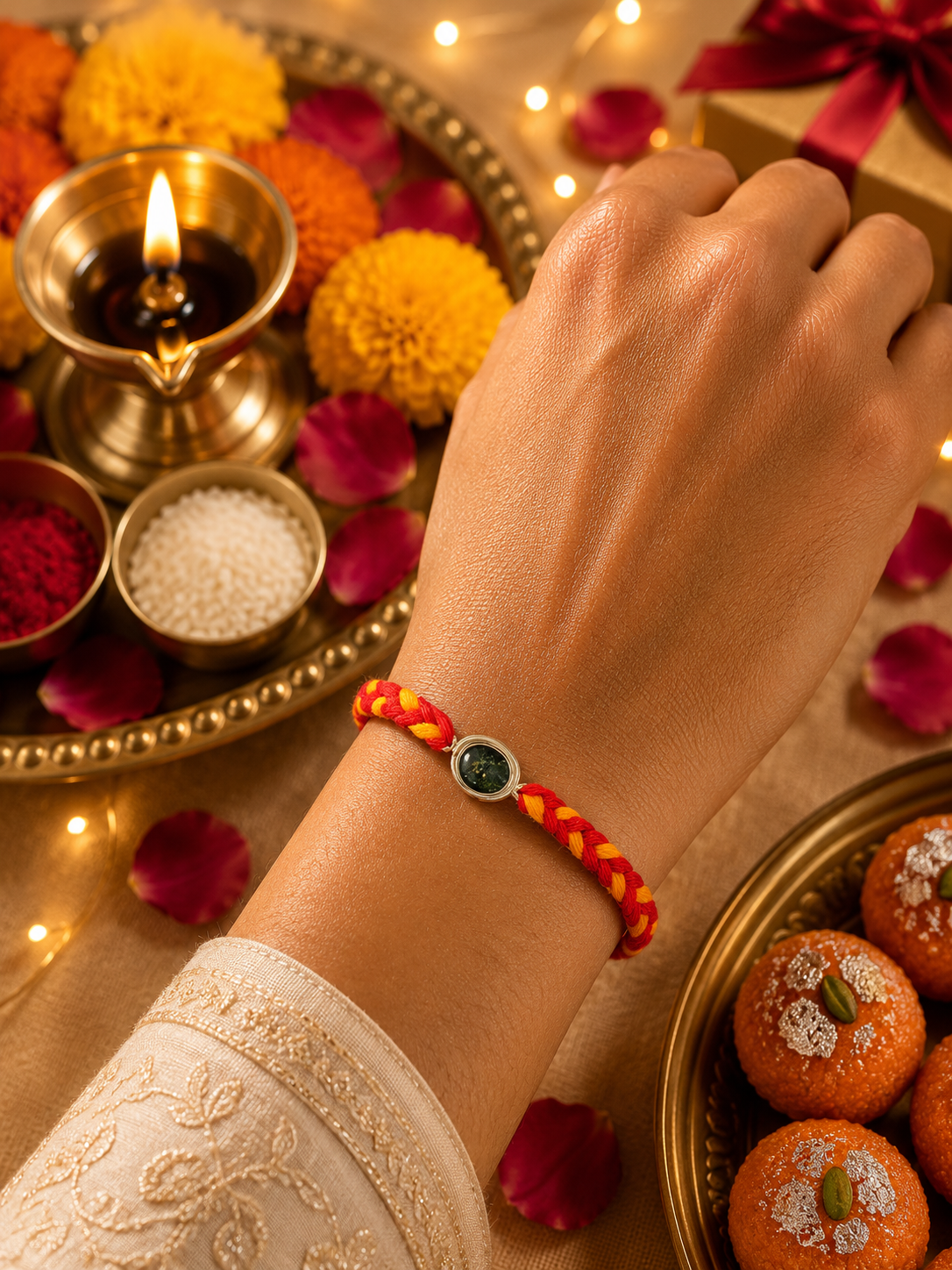 Stone Silver Rakhi