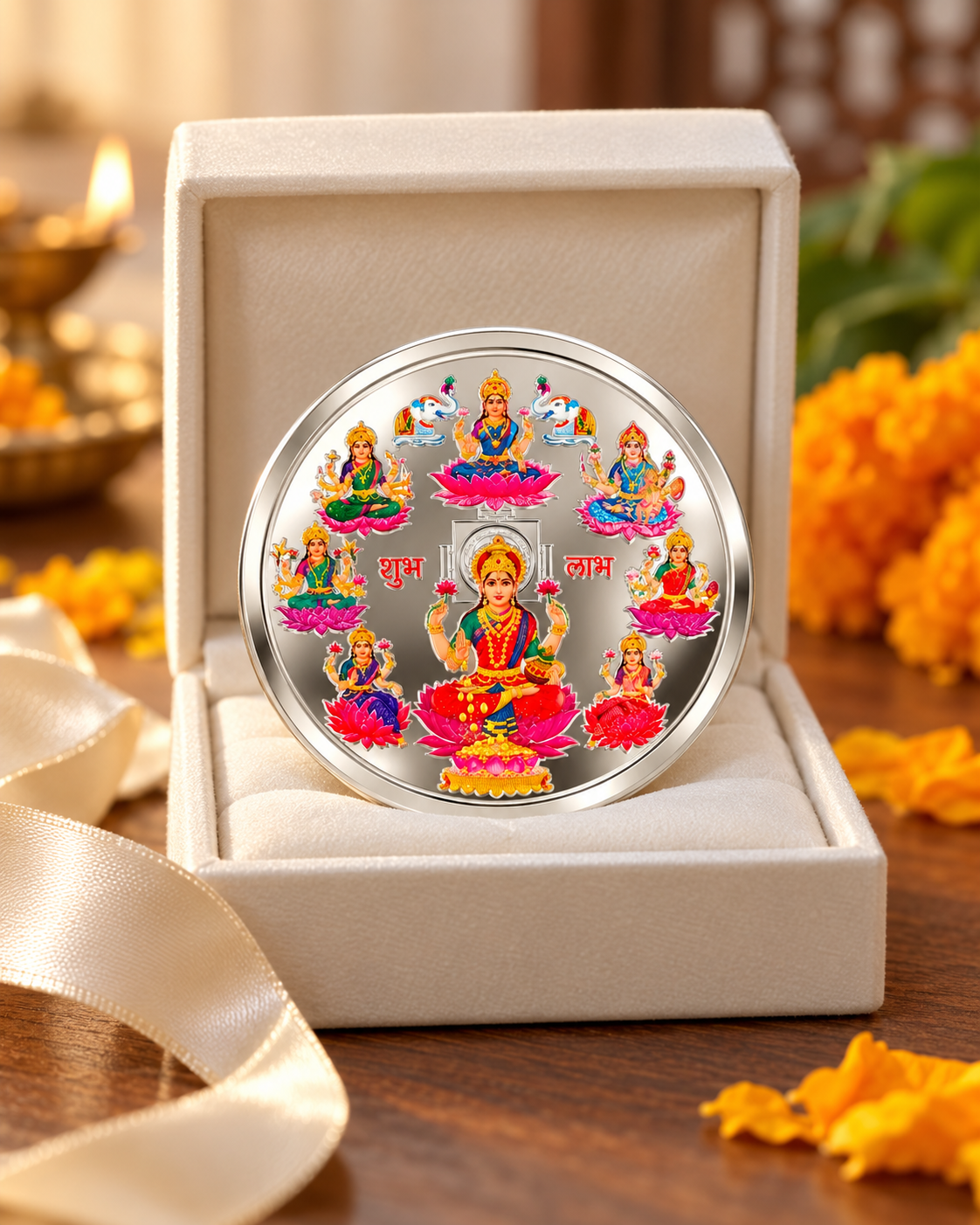 999 Pure Silver Shubh Labh Lakshmi Coin
