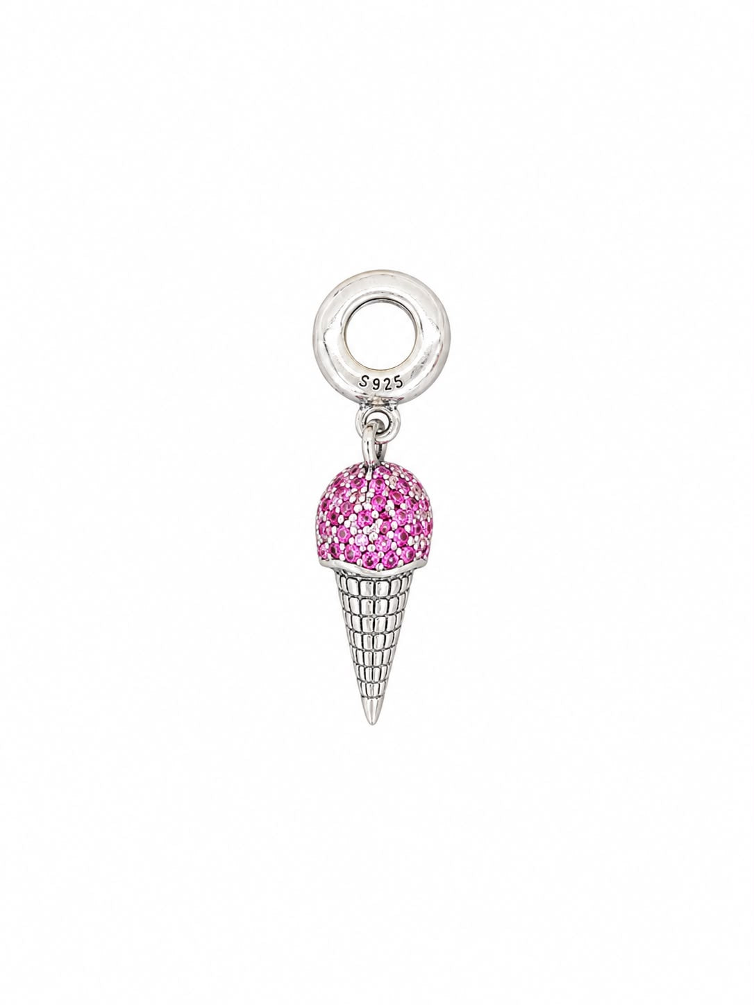 925 Sterling Silver Kids-Themed Charm Bracelet with Ice Cream