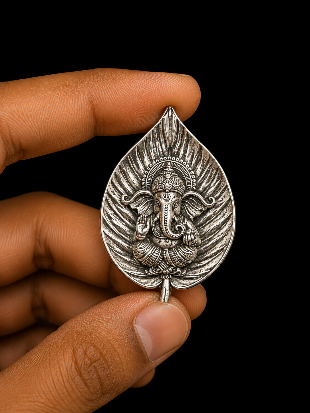 Ganesha Leaf Brooch