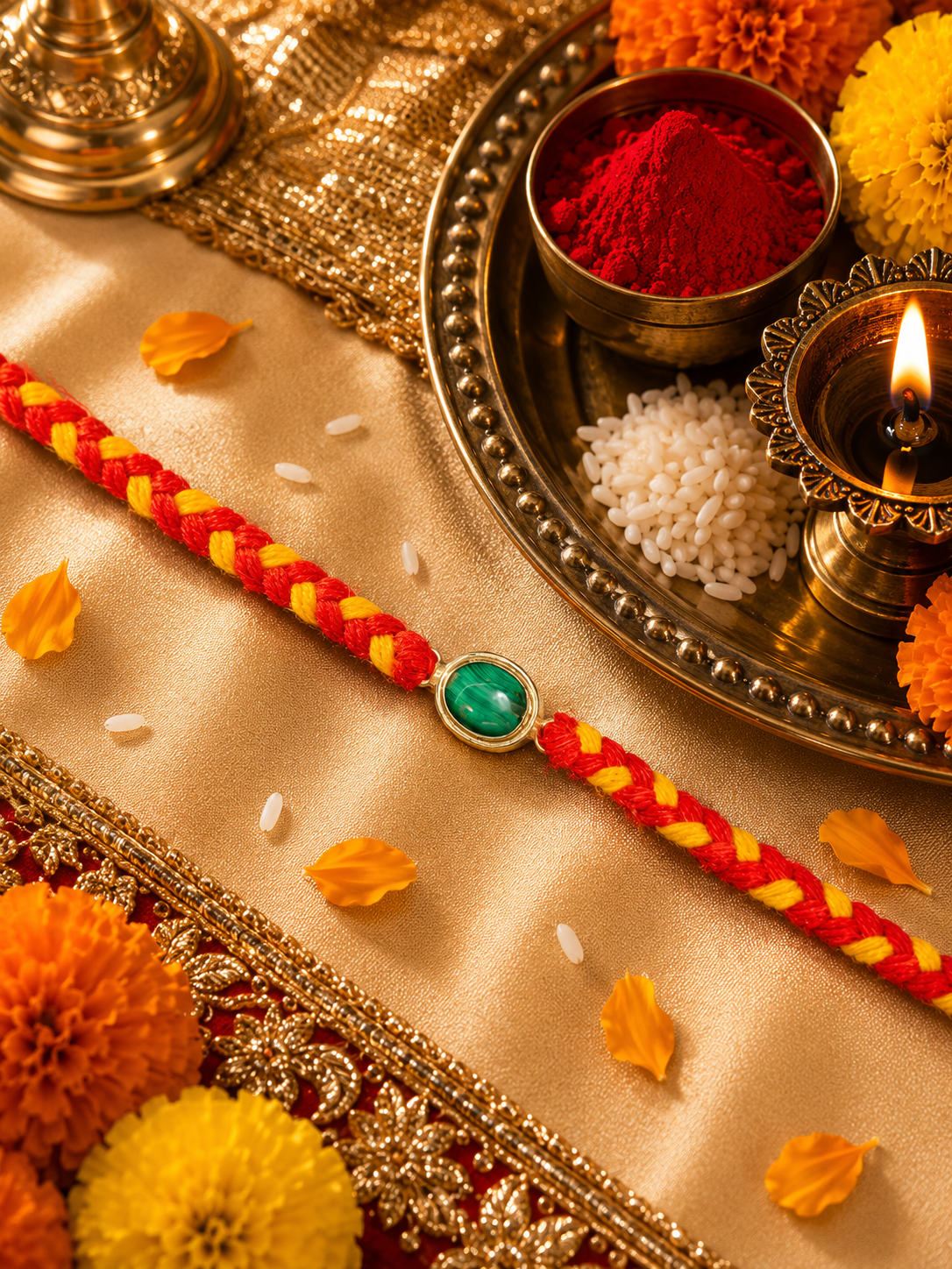 stone silver rakhi