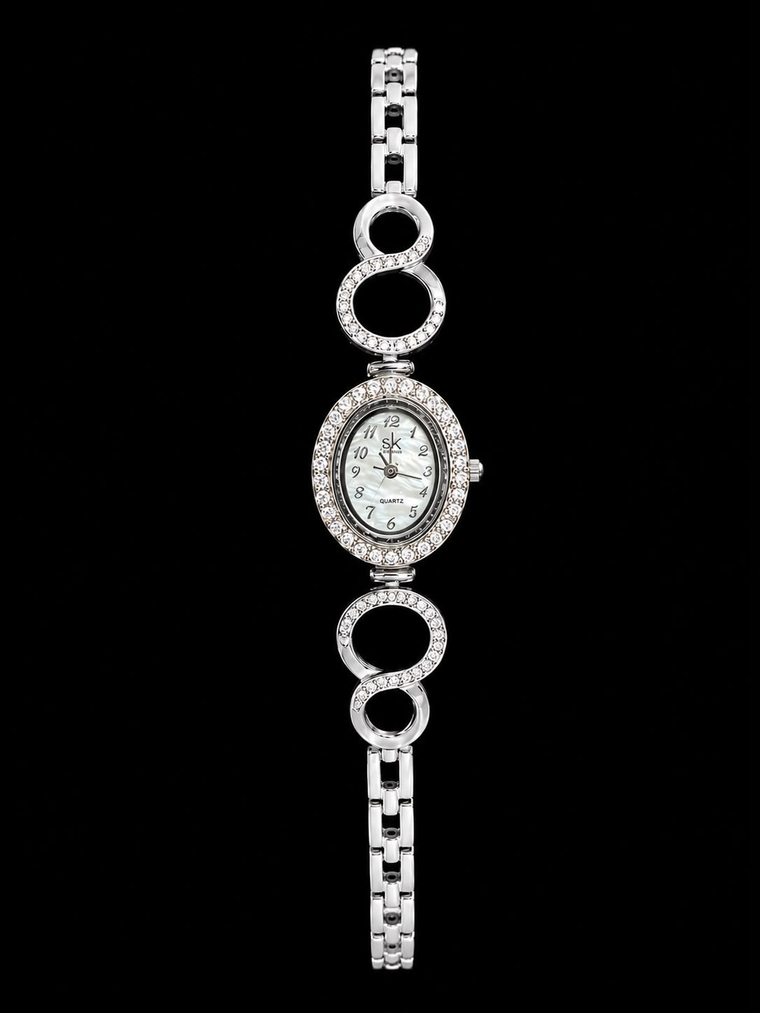 Elegant Crystal Infinity Silver Women's Watch