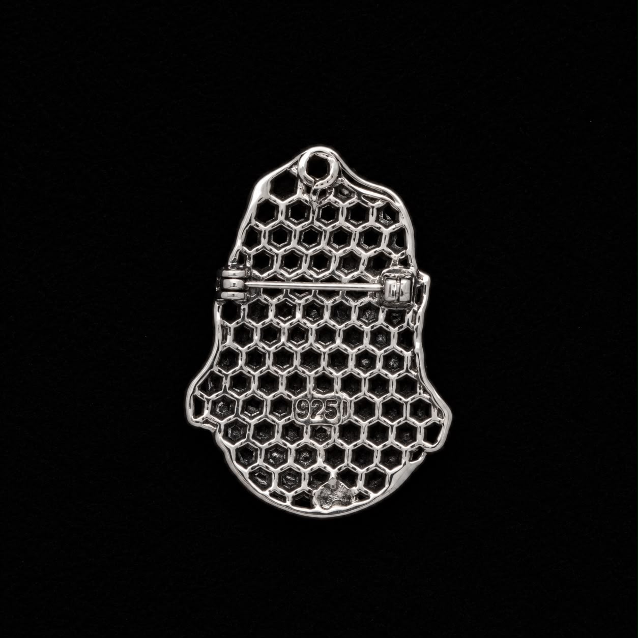 Hanuman Face Silver Brooch