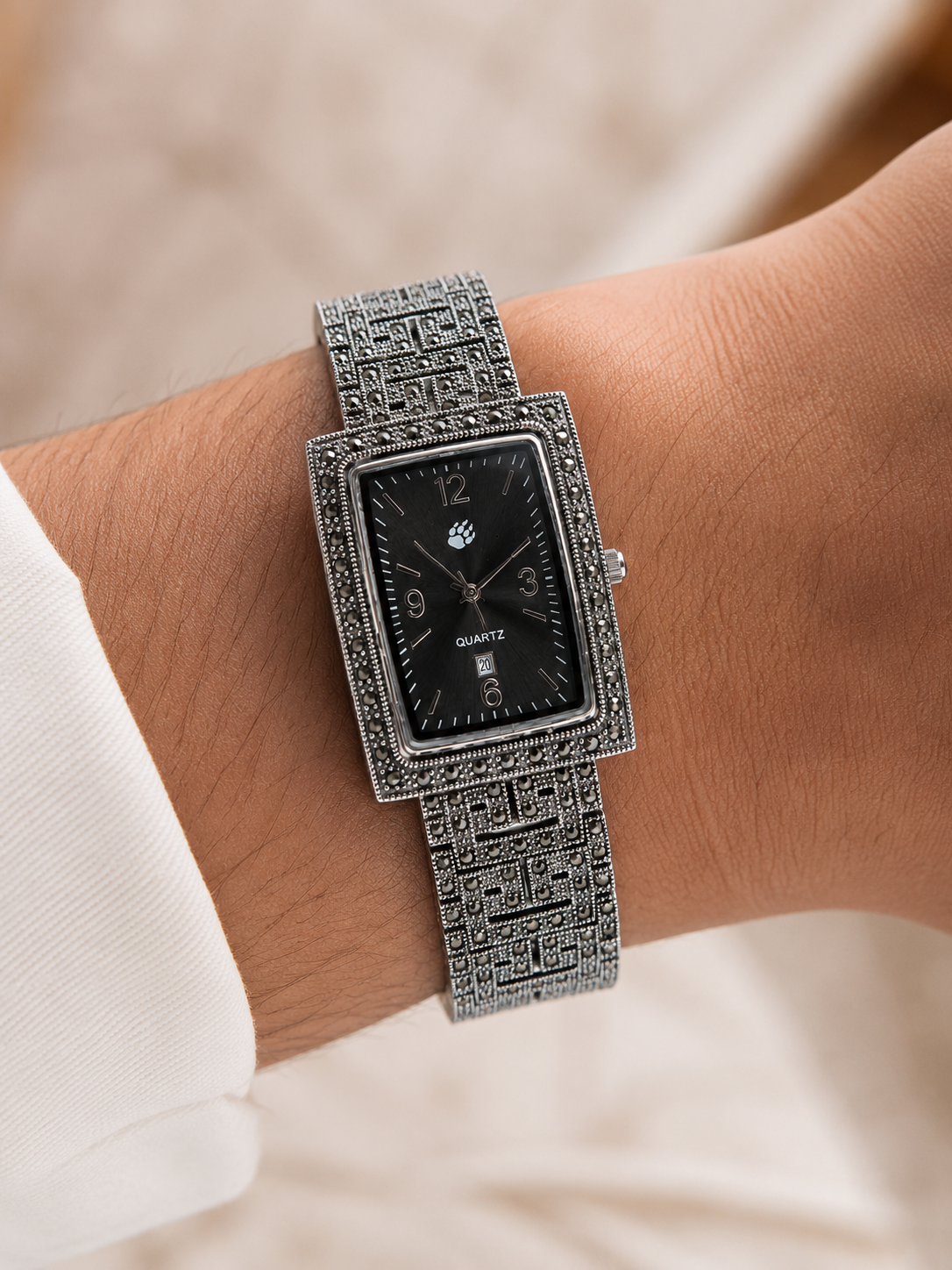 Luxury Silver Crystal Bracelet Watch for Women