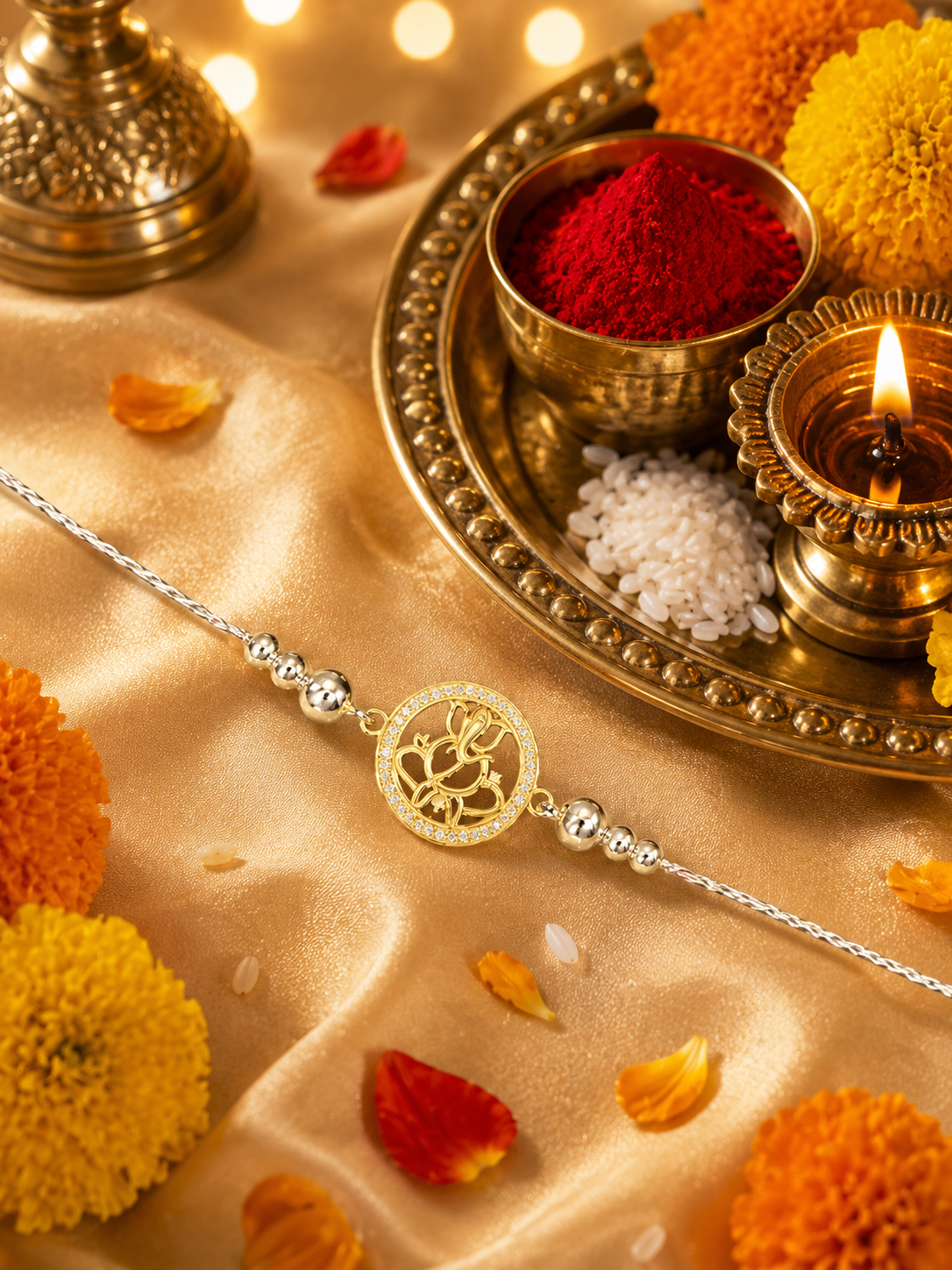 Silver Ganesha Designer Rakhi