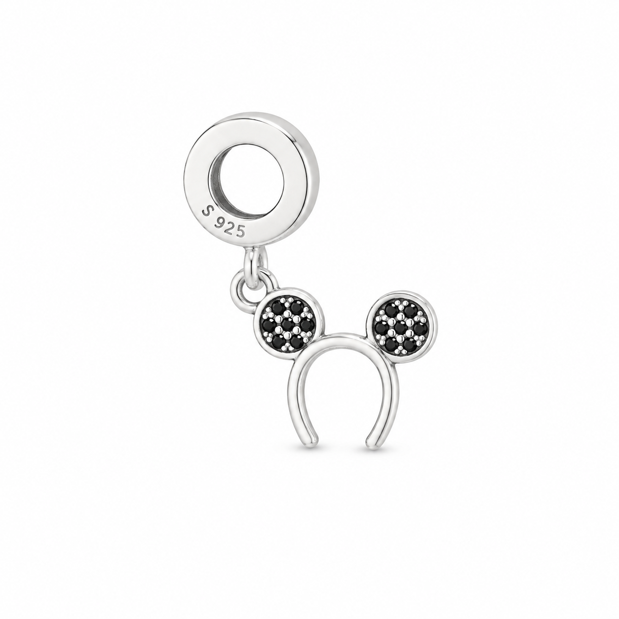 925 Sterling Silver Charm Bracelet with Pink Crystal