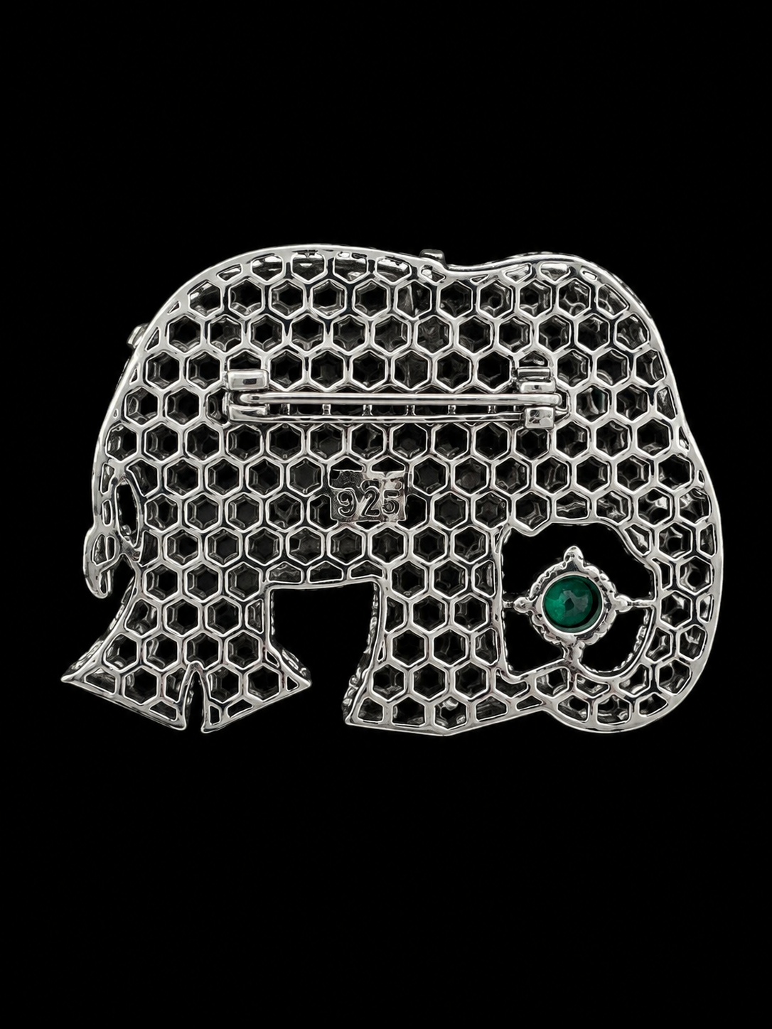 Emerald Elephant Statement Brooch
