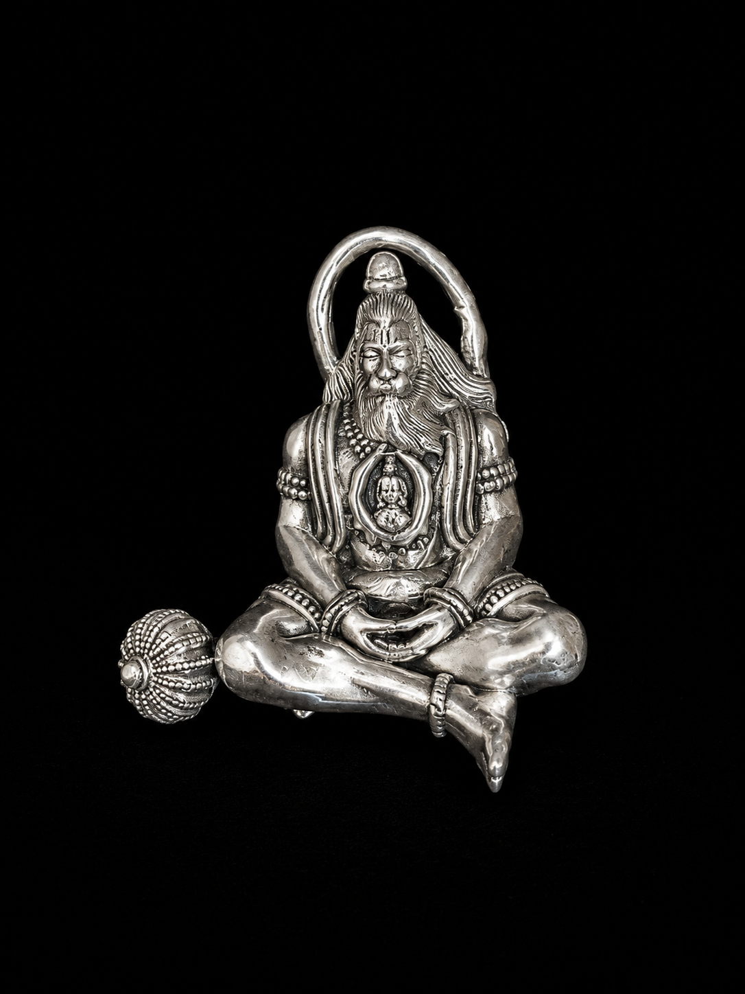 Silver Hanuman Brooch – Designer Lapel Pin