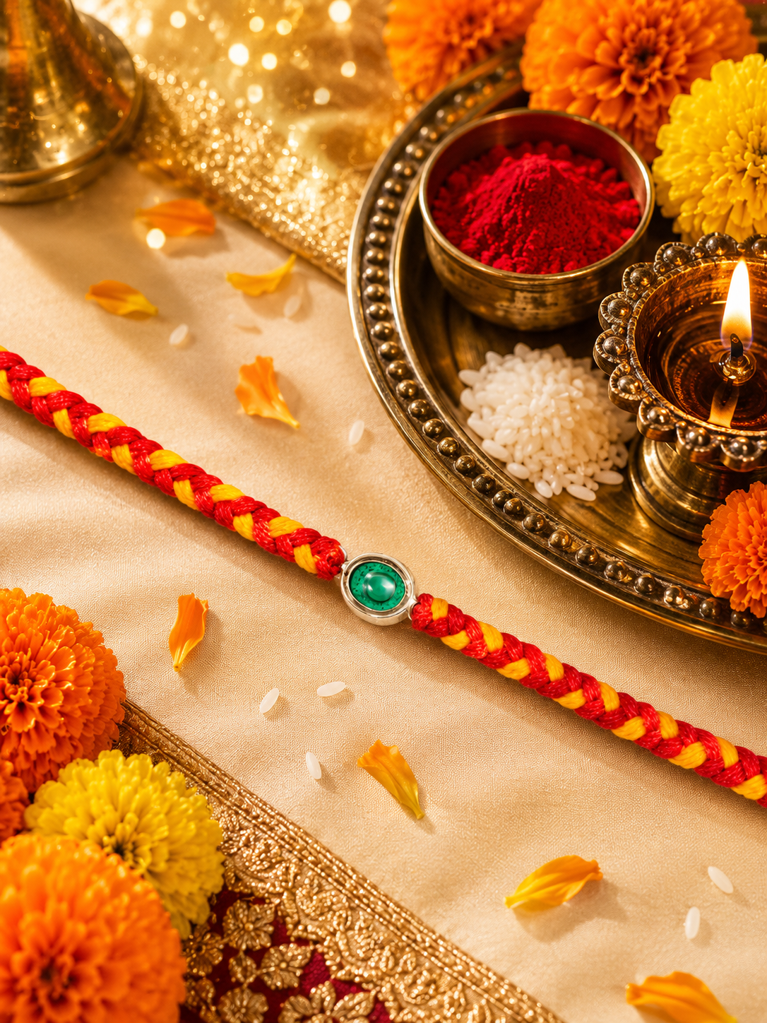 stone silver rakhi