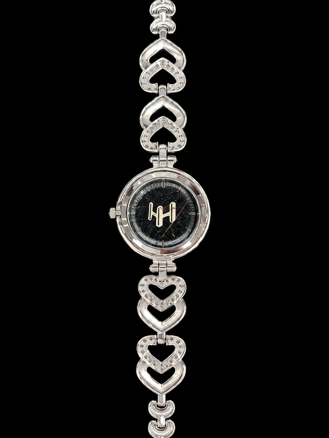 Elegant Heart Design Silver Women's Watch