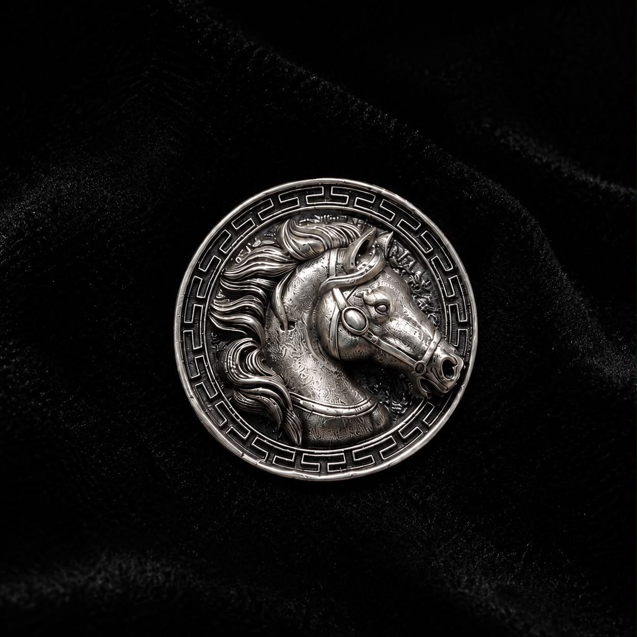 Vintage Silver Horse Head Brooch