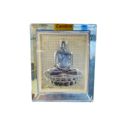CANDRIN SILVER FRAME/ MAHAVEER SWAMI SILVER FRAME / MAHAVEER SWAMI SILVER TABLE TOP / CANDRIN MAHAVEER SWAMI JI / SILVER FOIL FRAME/ MAHAVEER SWAMI JI / CANDRIN /SILVER FRAME