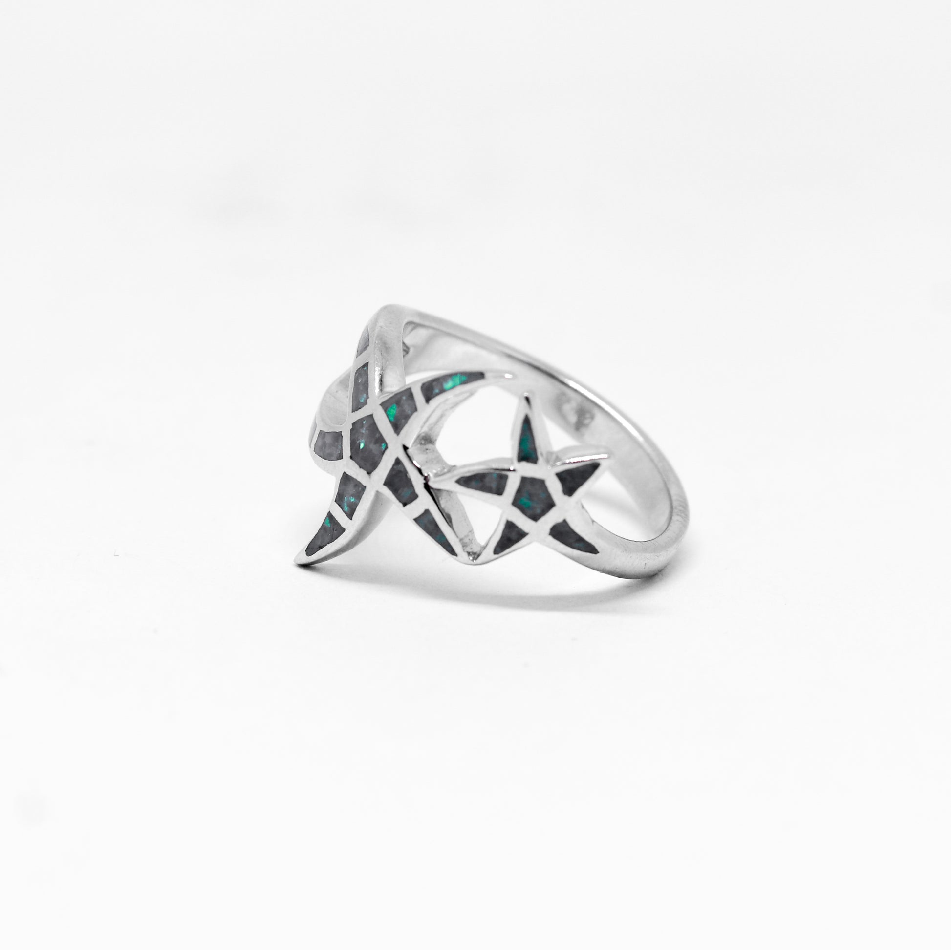 starfish 925 sterling silver ring/blue star sterling silver ring