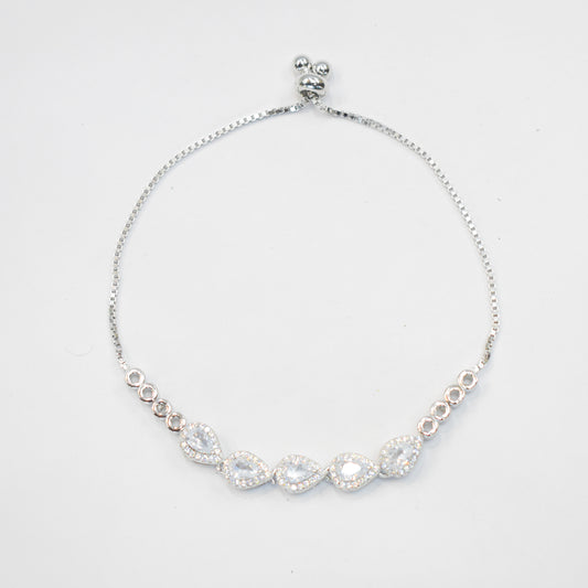 silver jewellery collection/ Hannah sterling silver bracelet/ white stone bracelet