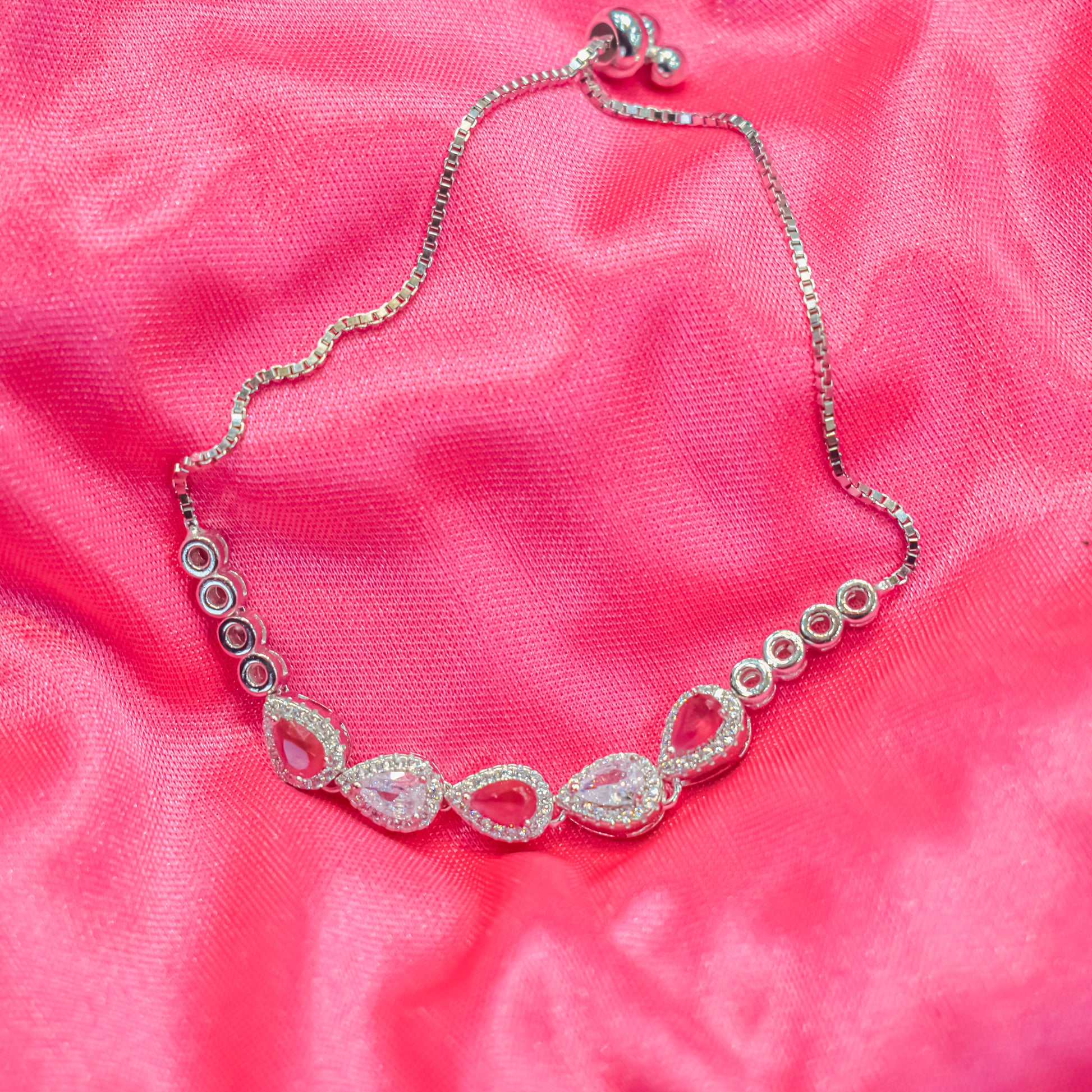 silver jewellery makers/ special paloma / 925 sterling silver bracelet/ ruby stone bracelet/ slider bracelet
